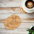 Round Wood Grain Coaster - 4/pk