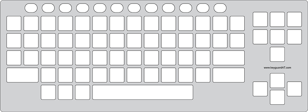 Keyguard for the Chester Creek BigBlu keyboards.