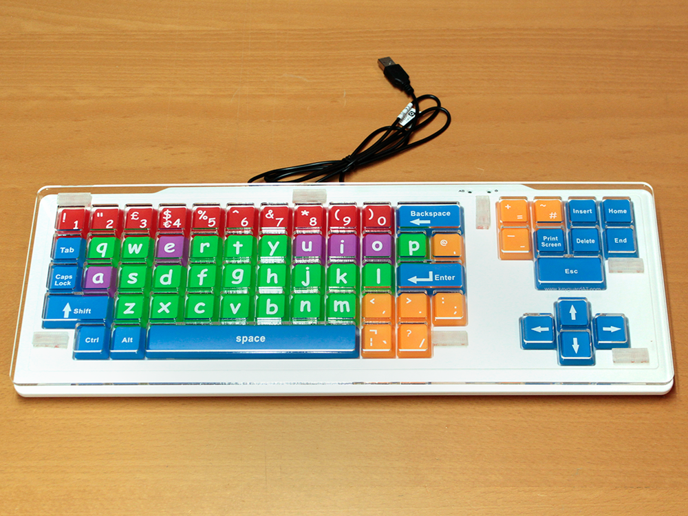 Keyguard mounted on the Dura Gadget keyboard with Dual Lock fasteners