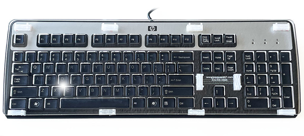 Keyguard on the HP SK-2885 keyboard