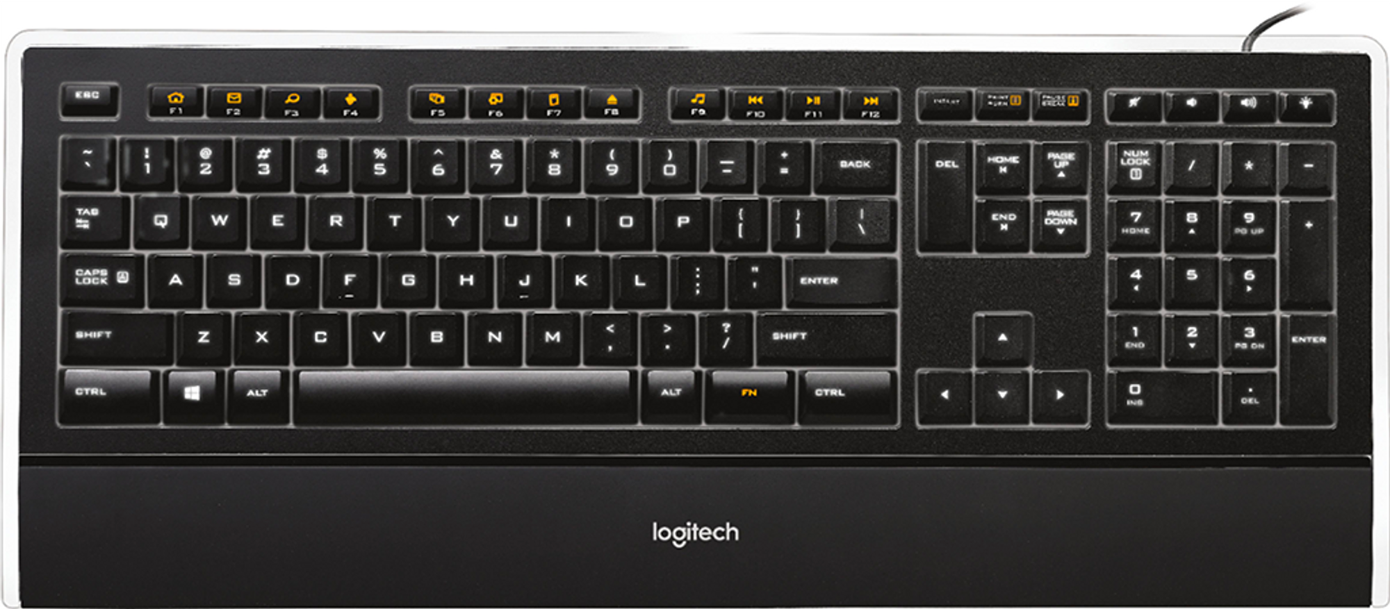 logitech backlit wired keyboard