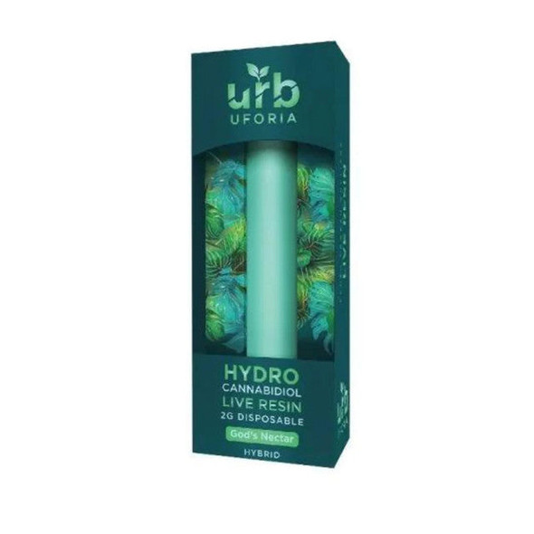 Urb Uforia 2G CBD Hydro Cannabidiol Flash Frozen Cultivar + Live Resin Disposable Vape Pen - God's Nectar (Hybrid)