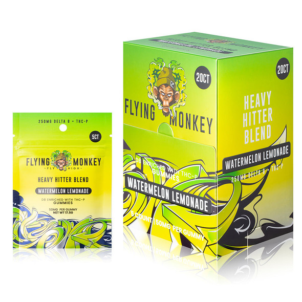 Flying Monkey Fly High 250MG Heavy Hitter Blend D8 Enriched With THC-P Gummies - Watermelon Lemonade 