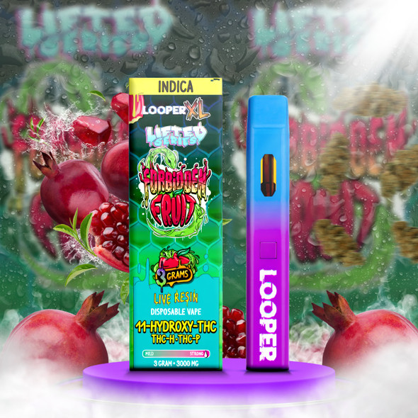 Looper XL Lifted Series Live Resin 11-HYDROXY-THC + THC-H + THC-P Disposable Vape Device 3000MG  - Forbidden Fruit (Indica)