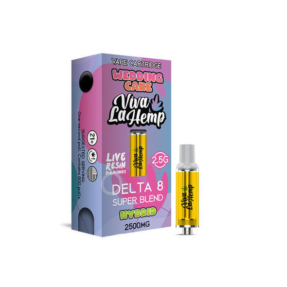 Viva La Hemp Super Blend Delta 8 Live Resin Diamonds Vape Cartridge 2500MG - Wedding Cake 