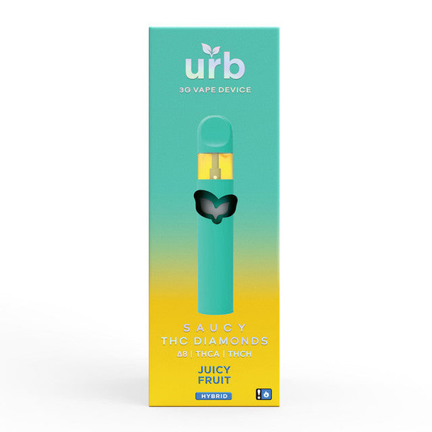 Urb 3G Saucy THC Diamonds Delta 8 + THCA + THCH Disposable Vape Device -Juicy Fruit (Hybrid)