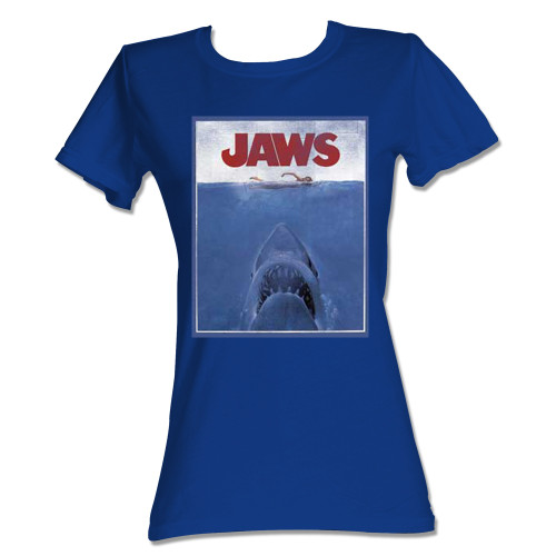 Jaws Movie Poster Royal Junior Women's T-Shirt