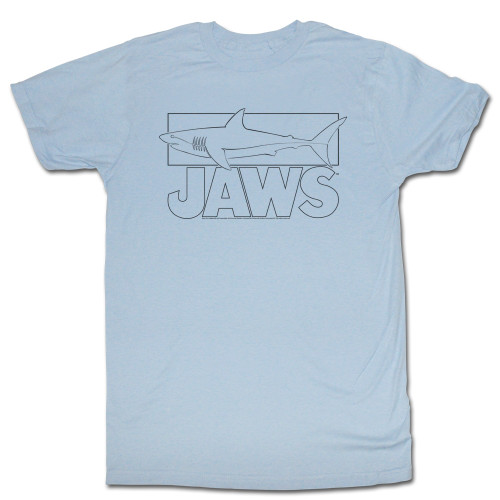 Jaws Line Shark Light Blue Adult T-Shirt