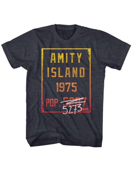 Jaws Countdown Navy Heather Adult T-Shirt
