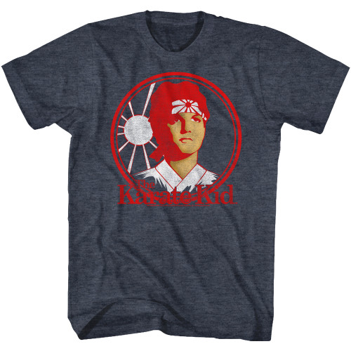 Karate Kid Circle Navy Heather Adult T-Shirt
