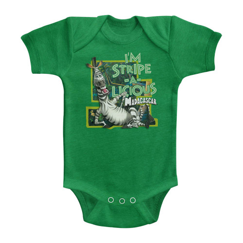 Madagascar Stripe-A-Licious Green Baby Onesie T-Shirt