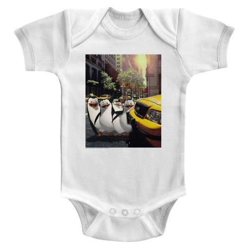 Madagascar Penguin NYC White Baby Onesie T-Shirt