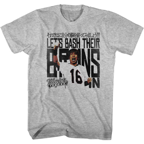 Major League Tatakimashou Gray Heather Adult T-Shirt