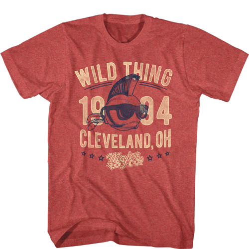 Major League Vintage Wild Thing Red Heather Adult T-Shirt