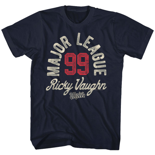 Major League Ricky Vaughn Navy Adult T-Shirt