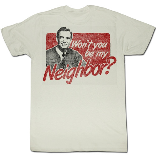 Mister Rogers Won't You Natural Adult T-Shirt