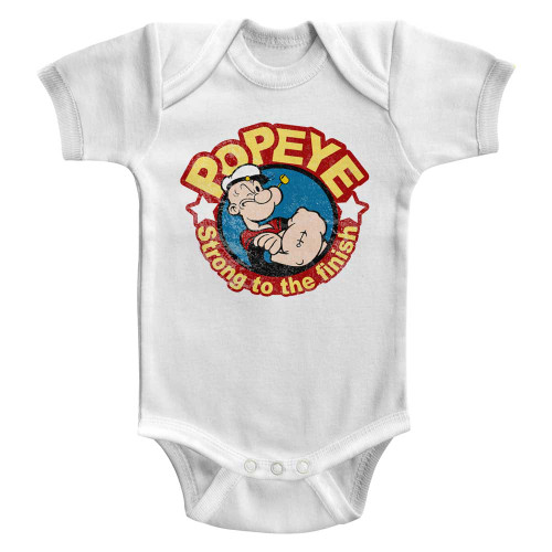 Popeye Strong White Baby Onesie T-Shirt