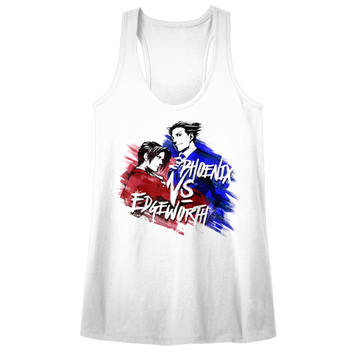 Ace Attorney Versus White Junior Women's Racerback Tank Top T-Shirt