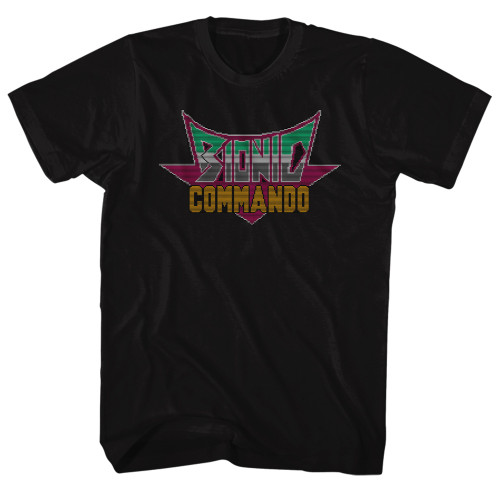 Bionic Commando Pixel Logo Black Adult T-Shirt