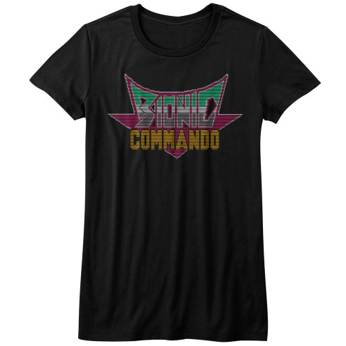 Bionic Commando Pixel Logo Black Junior Women's T-Shirt