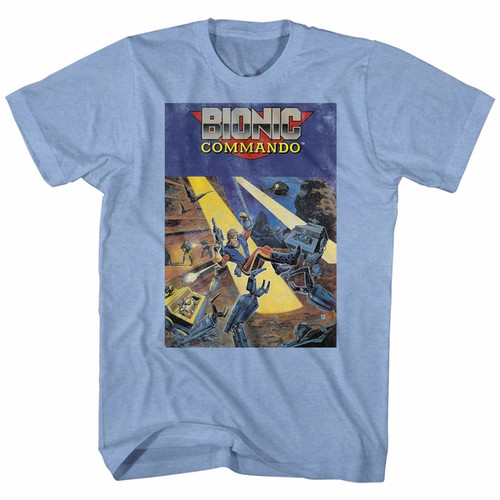 Bionic Commando Cover Light Blue Heather Adult T-Shirt