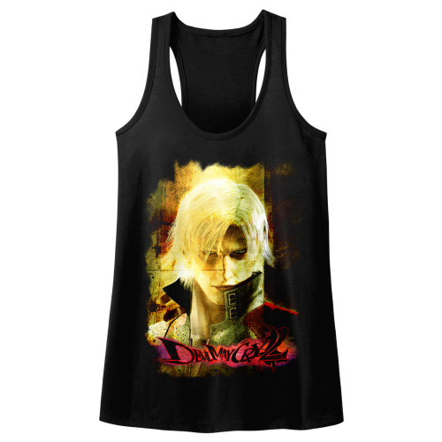Devil May Cry Grunge Stare Black Junior Women's Racerback Tank Top T-Shirt