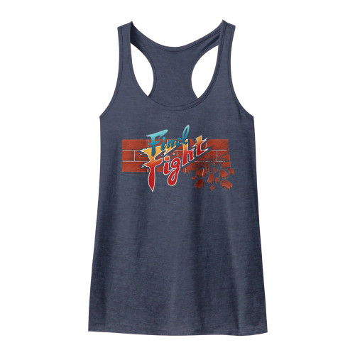Final Fight Vintage Navy Junior Women's Racerback Tank Top T-Shirt