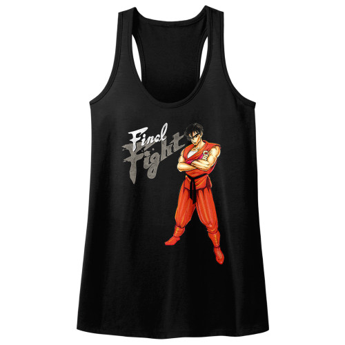 Final Fight Guy Black Junior Women's Racerback Tank Top T-Shirt