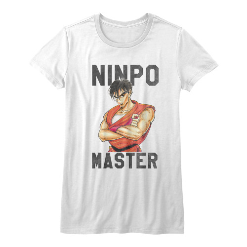 Final Fight Ninja Skills White Junior Women's T-Shirt
