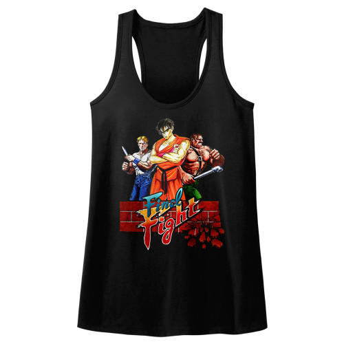 Final Fight Trio Black Junior Women's Racerback Tank Top T-Shirt