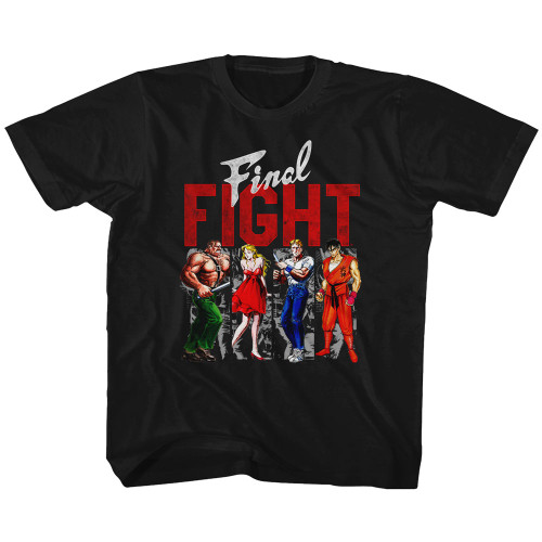 Final Fight Panels Black Youth T-Shirt