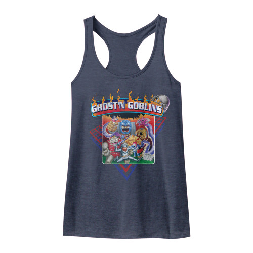 Ghosts 'n Goblins Vintage Navy Junior Women's Racerback Tank Top T-Shirt