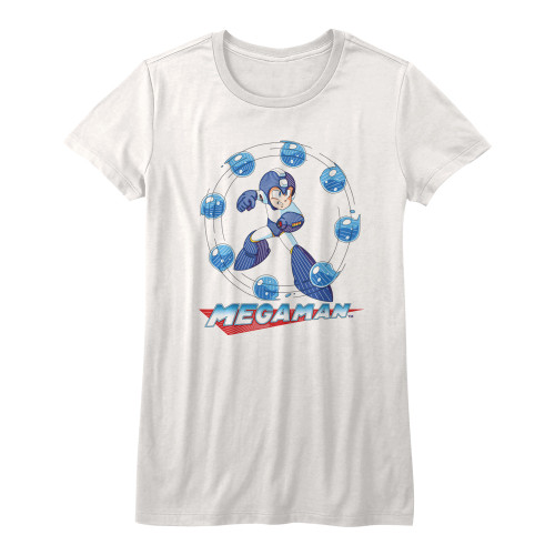 Mega Man Water Shield White Junior Women's T-Shirt