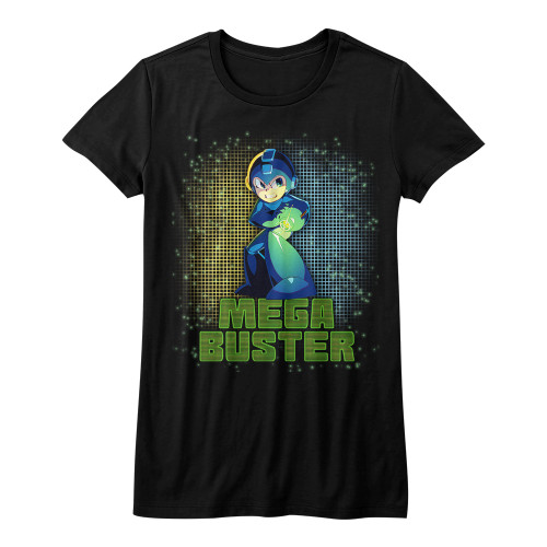 Mega Man Mega Buster Black Junior Women's T-Shirt