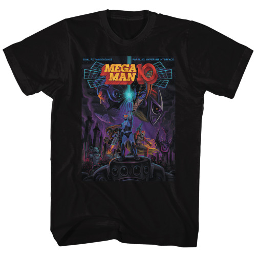 Mega Man Mega Man 10 Black Adult T-Shirt