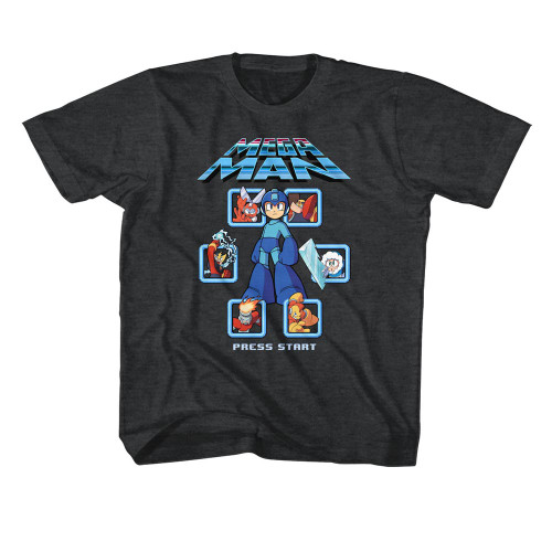 Mega Man Select Screen Remix Black Heather Children's T-Shirt