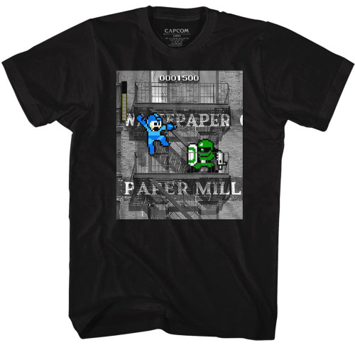 Mega Man IRL Man Black Adult T-Shirt