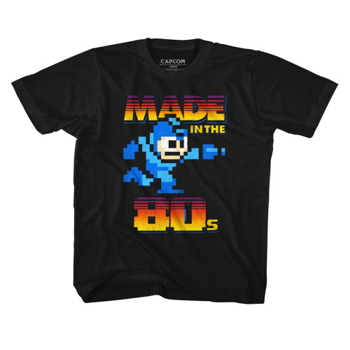 Mega Man Made In The 80's Black Children's T-Shirt
