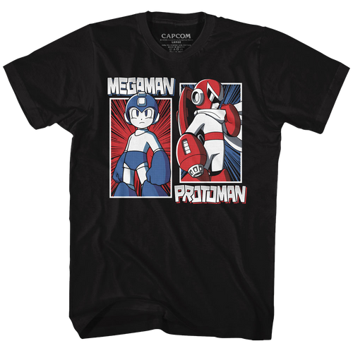 Mega Man Rock And Blues Black Adult T-Shirt