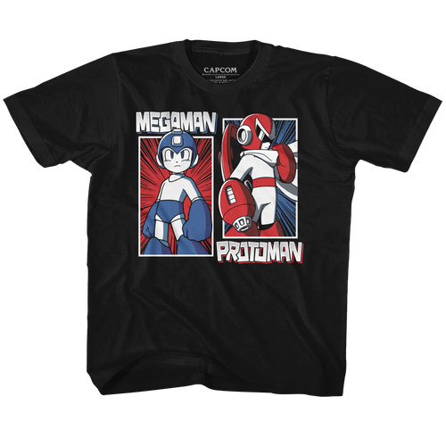 Mega Man Rock And Blues Black Children's T-Shirt