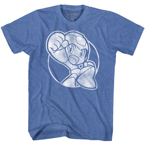 Mega Man Fist Pump Royal Heather Adult T-Shirt