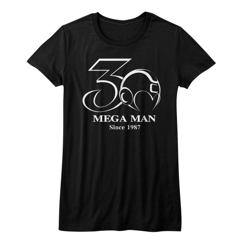 Mega Man 30Th Black Junior Women's T-Shirt