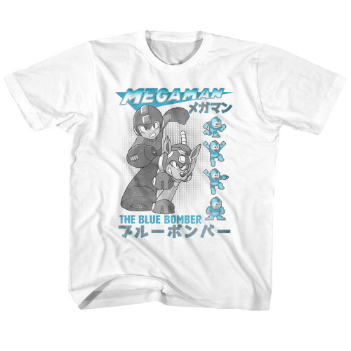 Mega Man Blue Bomber White Youth T-Shirt