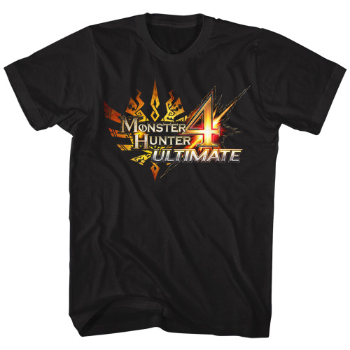 Monster Hunter Monster Hunter 4 Ultimate Logo Black Adult T-Shirt