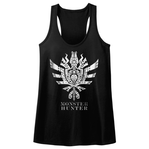 Monster Hunter Monster Hunter 4 Ultimate Symbol Black Junior Women's Racerback Tank Top T-Shirt