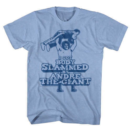 Andre The Giant Slammed Light Blue Heather Adult T-Shirt