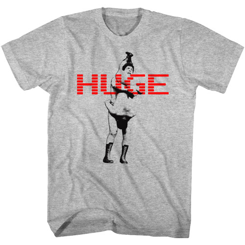 Andre The Giant Huge Gray Heather Adult T-Shirt