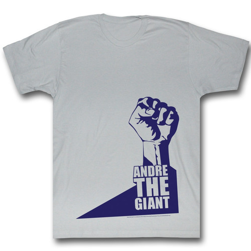 Andre The Giant Fist Silver Adult T-Shirt