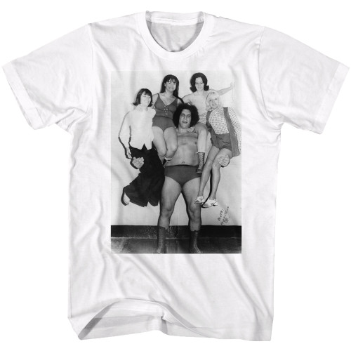 Andre The Giant Right And Left White Adult T-Shirt