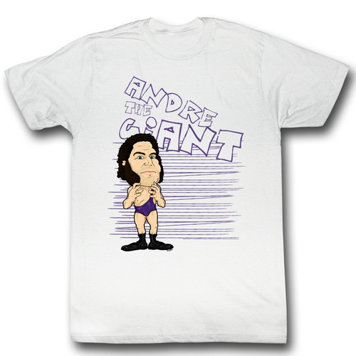 Andre The Giant Big Purp White Adult T-Shirt